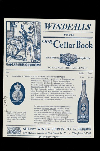 Windfalls from our Cellar Book Oct 1957