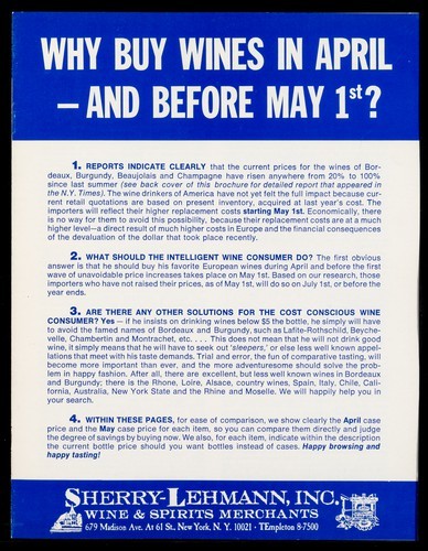 April 1973: Why Buy Wines In April--And Before May 1st?