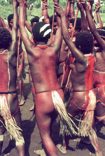 Adolescent girls doing a circle dance