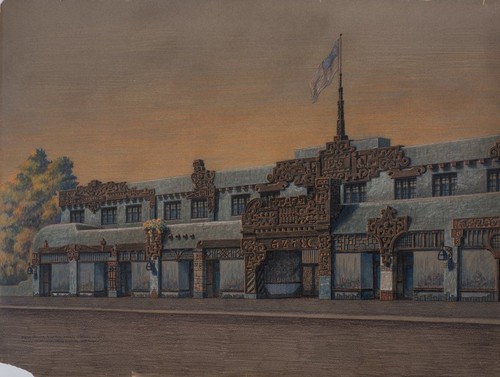 Aztec Hotel: Exterior presentation board