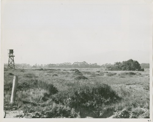 World War II Marine base and future site of the UC Santa Barbara campus: view of water tower