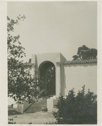 Santa Barbara State Teachers College--Ebbets Hall archway to loggia
