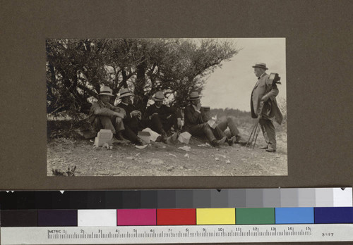 Astronomers sitting under trees at Mount Wilson