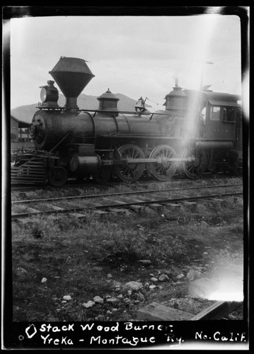 Stack wood burner, Yreka - Montague Railway, No. Calif