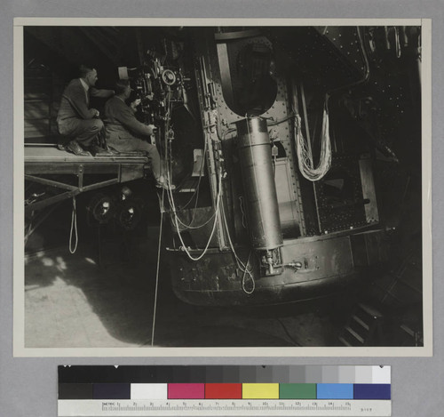 Sir James Hopwood Jeans and Edwin Powell Hubble at the 100-inch telescope, Mount Wilson Observatory