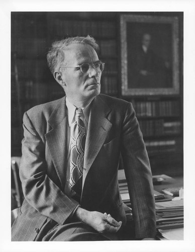 Portrait of Ira Sprague Bowen, in the Hale Library at Mount Wilson Observatory's Pasadena facility