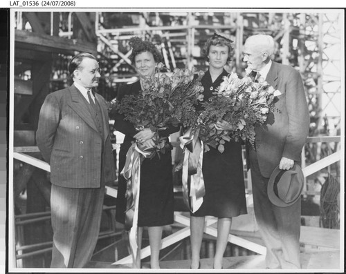 The Chandlers at a ship christening