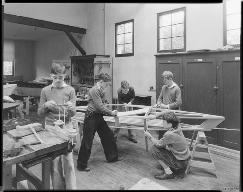 Woodworking shop, Polytechnic Elementary School, 1030 East California, Pasadena. 1935