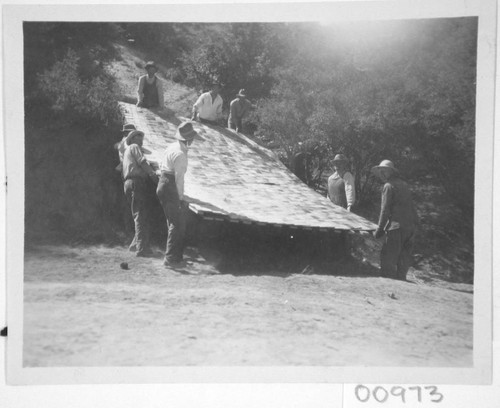 Construction of a shed on Mount Wilson