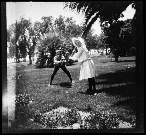 Children playing on grounds of Miramar Hotel, Santa Monica