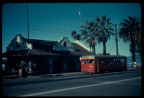Pacific Electric Railway car at Santa Monica station