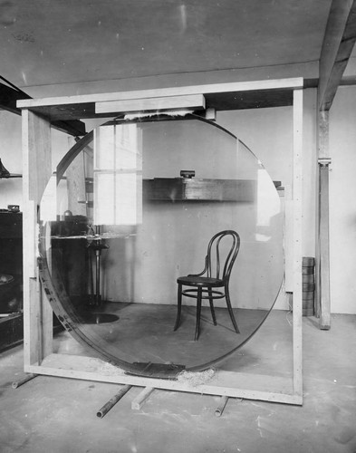 60-inch glass mirror, on edge in a square frame, Yerkes Observatory