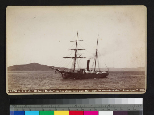 U.S.R.C. "Richard Rush" on her departure January 2nd, 1886, in search of the "Amethyst"