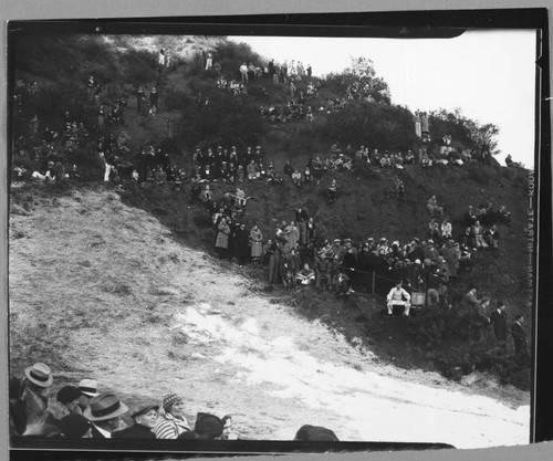 Ski jump at the Hollywood Bowl, 2301 North Highland, Los Angeles. 1935