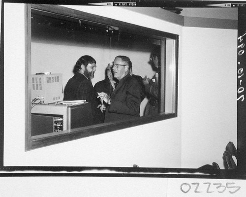 Guests in the control room of the Oscar G. Mayer memorial building, Palomar Observatory