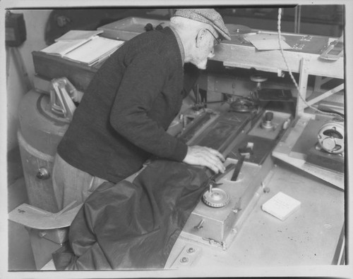 Ferdinand Ellerman standing at the focus of the 150-foot tower telescope, Mount Wilson Observatory