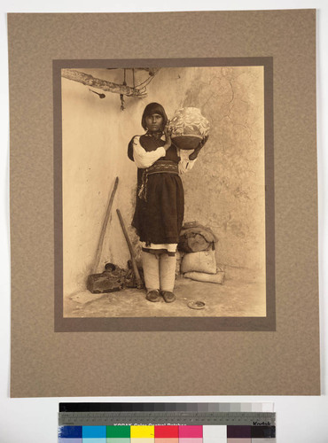 Woman of Zuni with water jar, New Mexico