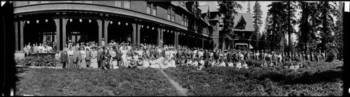 Group portrait at Tallac House, Lake Tahoe