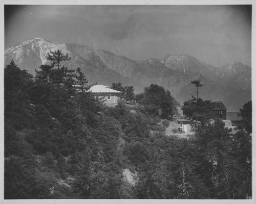 Physical laboratory, battery house and original power house on Mount Wilson, as seen from Mount Harvard