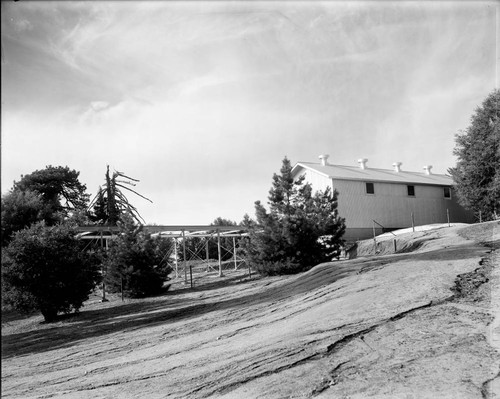 The 50-foot interferometer slide and building, Mount Wilson Observatory