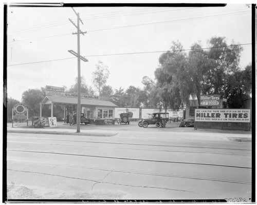 Gilmore Gasoline and Miller Tire, 621 North Fair Oaks, Pasadena. 1926