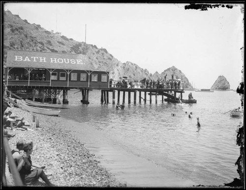 Santa Catalina. Avalon beach and bath house, Santa Catalina Island