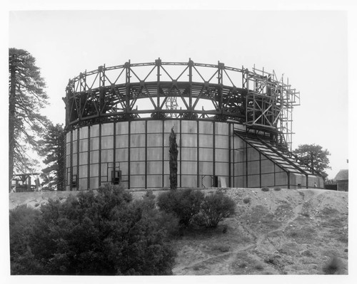 Construction of the Hooker telescope building, Mount Wilson Observatory