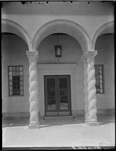 Front doors, First National Bank, Artesia, California