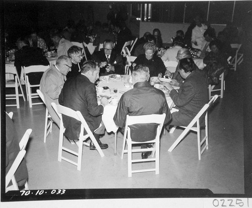 Banquet guests at the dedication of the 60-inch telescope, Palomar Observatory