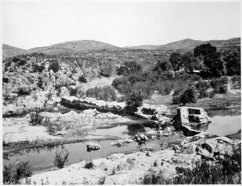 Dam built to irrigate Mission orchards and gardens