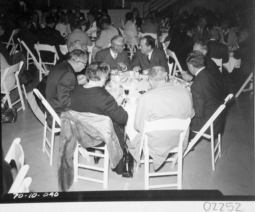 Banquet guests at the dedication of the 60-inch telescope, Palomar Observatory