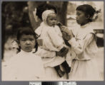 Four Chinese children in western clothing, Old Chinatown, Los Angeles