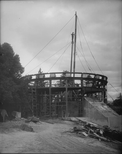 Construction of the 60-inch telescope building, Mount Wilson Observatory