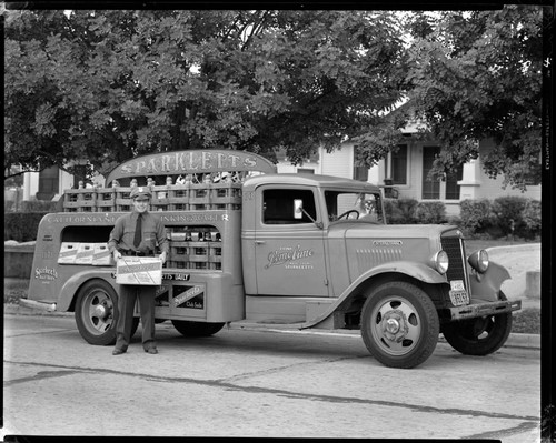 Sparkletts water delivery truck. 1940