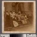 Women on steps of a church, Santa Monica