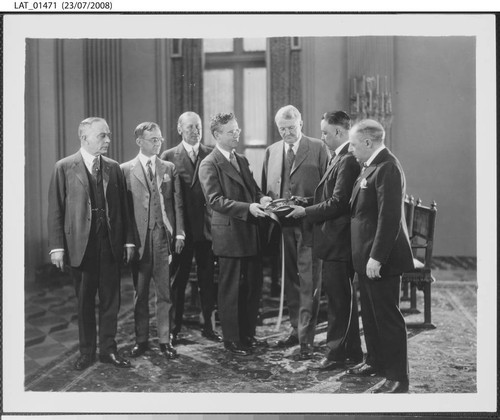 Harry Chandler with Samuel Goldwyn and others