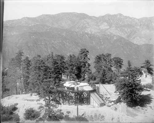 Construction of the 100-inch telescope building, Mount Wilson Observatory