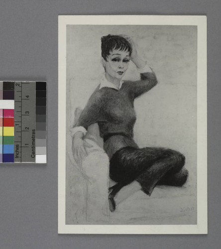 Photograph of a painting of Anita Loos by Doug Davis