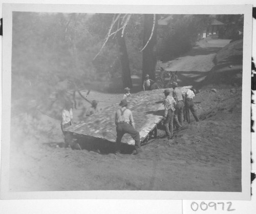 Construction of a shed on Mount Wilson