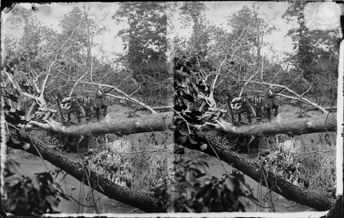 Scene on We-wo-ka Creek, Indian Territory. General John Peter Cleaver Shanks, ex-Congressman, Indiana, and his friend