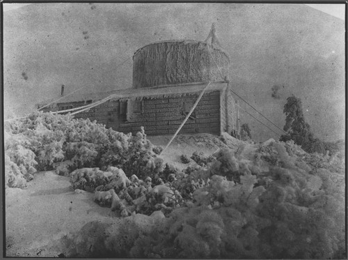 Harvard observatory station on Mount Wilson, after a snowfall