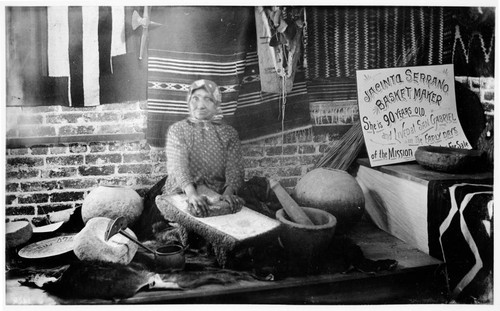 Jacinta Serrano, last San Gabriel Mission Indian basket maker