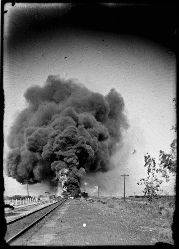 Explosion along railroad