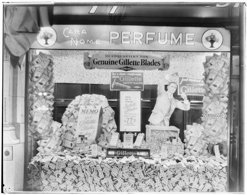 Liggett and Puretest Drug Store window display, 7th and Grand, Los Angeles. 1929