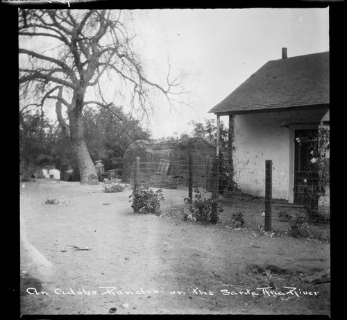 An adobe rancho on the Santa Ana River