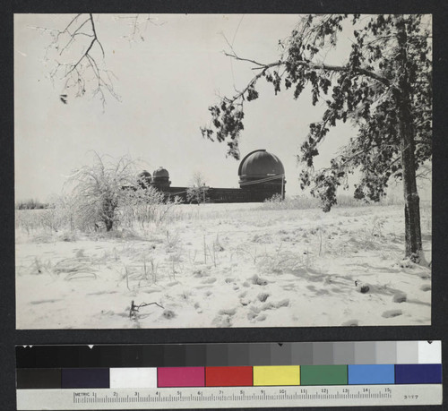 Yerkes Observatory from the north, in winter, with three domes completed