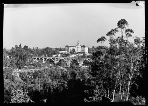 Colorado Street Bridge and McCornack Hospital, Pasadena