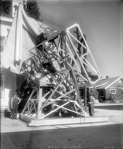 50-foot interferometer mount, outside Mount Wilson Observatory's office in Pasadena