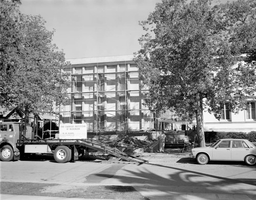 The new wing of Mount Wilson Observatory's office building, under construction, Pasadena