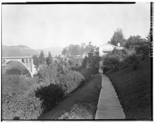 Vista Del Arroyo Hotel, 125 South Grand, and Colorado Street Bridge, Pasadena. 1928